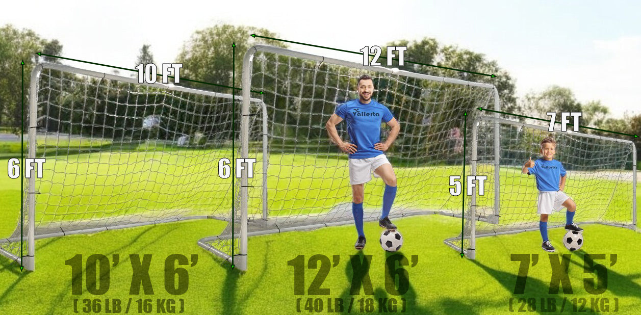 Vallerta Folding Soccer Goal, Portable, Light Weight, Steel Frame, Easy to Carry, Perfect for Solo/Team Practice Training