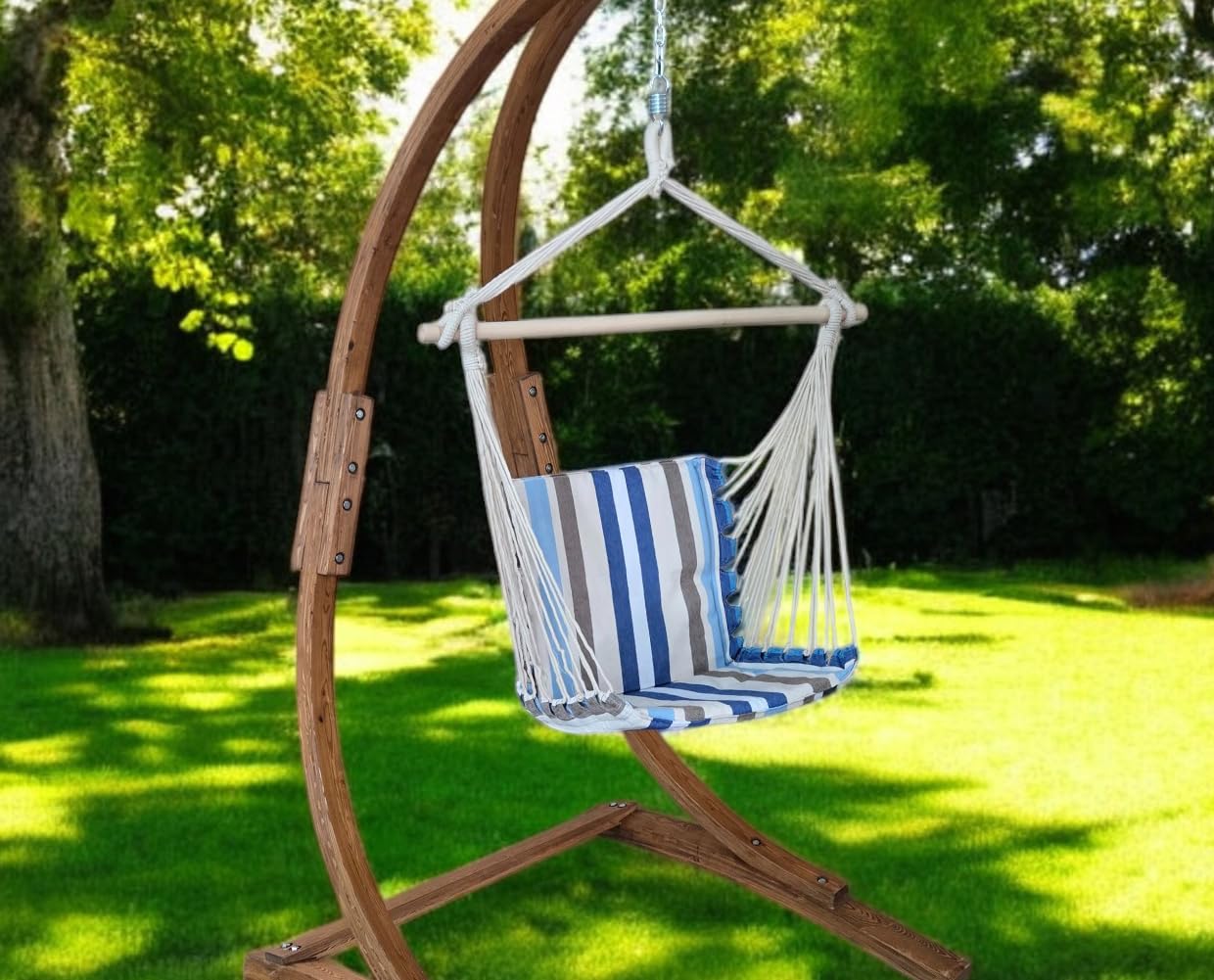 Petra Leisure Hanging Chair - Cozy Swing for Home & Garden Relaxation. 265LB Weight Capacity (Stand NOT Included)