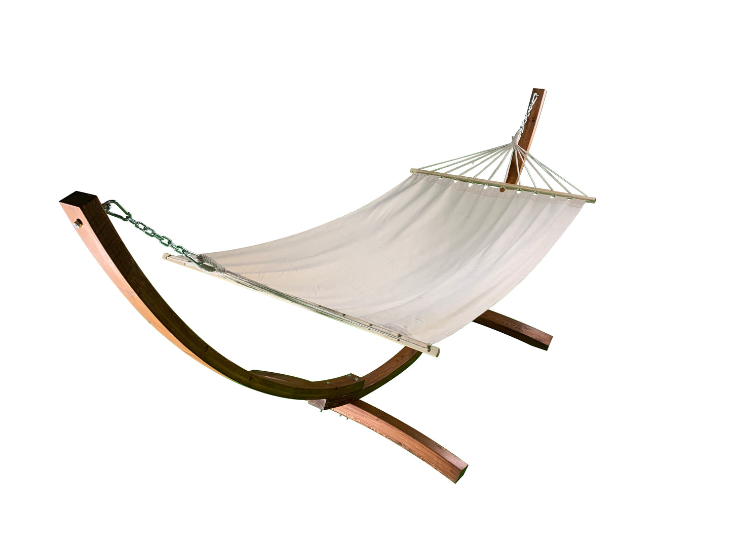 Petra Leisure® 12 Ft. Teak Stain/Water Treated Wooden Arc Hammock Stand & Bed at $249.99