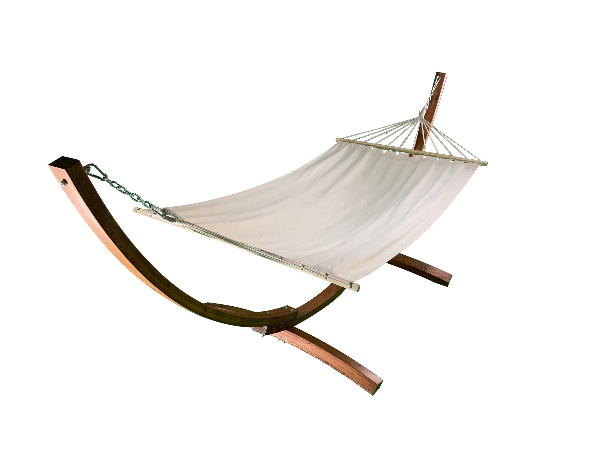Petra Leisure® 12 Ft. Teak Stain/Water Treated Wooden Arc Hammock Stand & Bed at $249.99