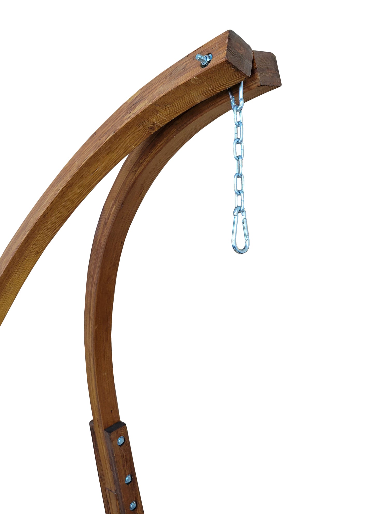 7 Ft. Water Treated Wooden Arc Hammock Chair Stand. Teak Stain