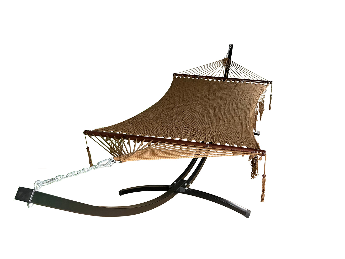 Petra Leisure Black Stand w/Brown Rope Hammock