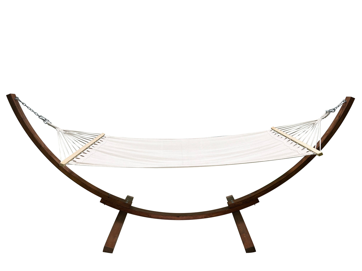 Petra Leisure® 12 Ft. Teak Stain/Water Treated Wooden Arc Hammock Stand & Bed at $249.99