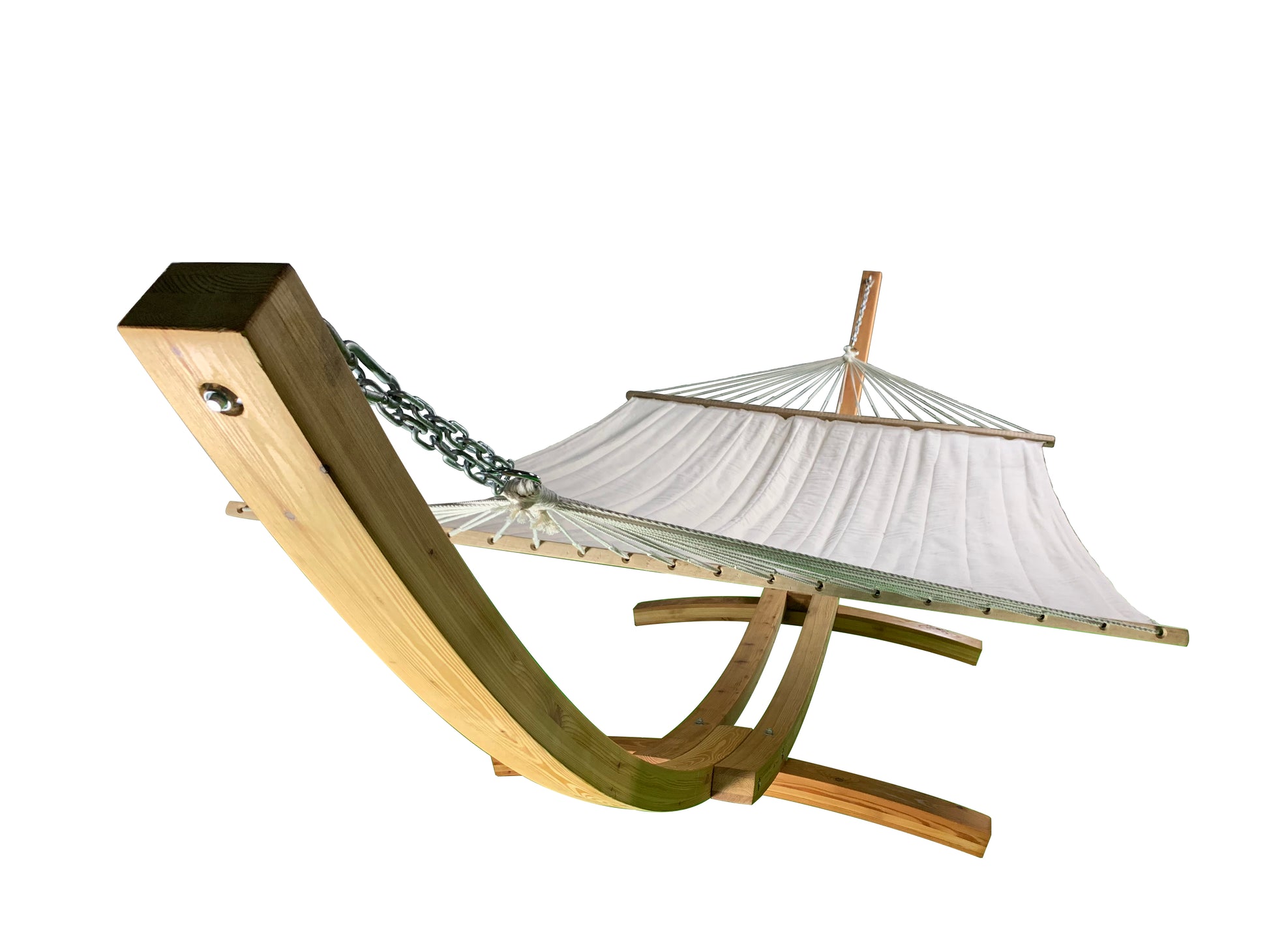 Petra Leisure® 14Ft Wood Arc Stand w/BeigeHammock Bed.