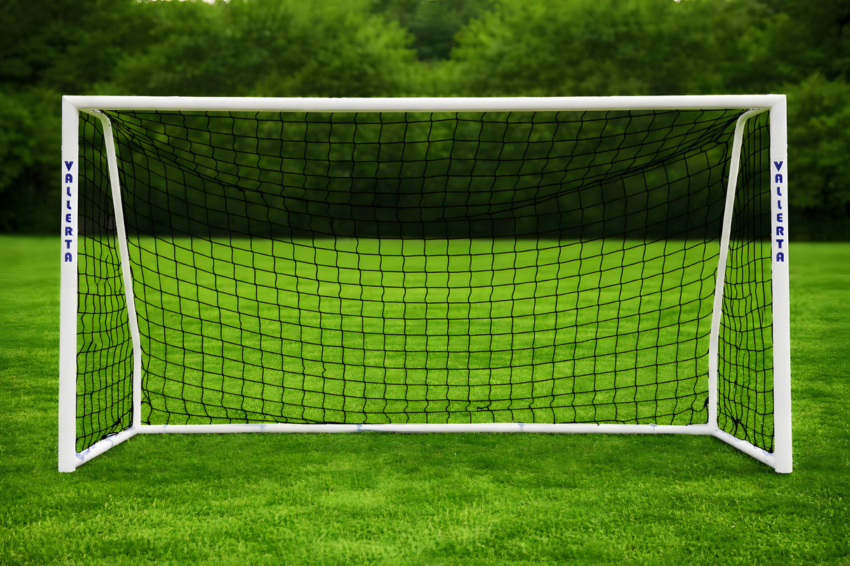 Vallerta 60mm Folding Steel Soccer Goal, Flat Fold Frame, Black HDPE  Quick Clip Net, All Weather (multiple sizes)