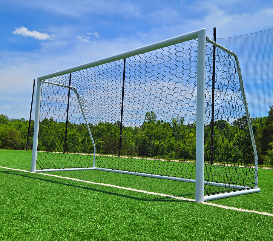 Vallerta 24 X 8 Ft. ALUMINUM Heavy Duty Soccer Goal with Premium Net, All Season, Rust Proof, Super Durable, Regulation Size.
