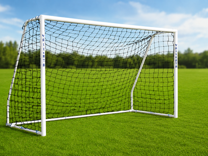 Vallerta 60mm Fixed-Frame Steel Soccer Goal, Black HDPE Quick Clip Net, All Weather (multiple sizes)