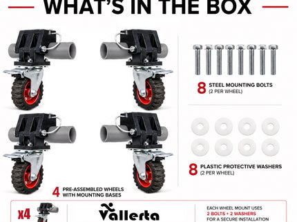 Heavy Duty Wheel Kit for Vallerta Aluminum Goals (fits all sizes)