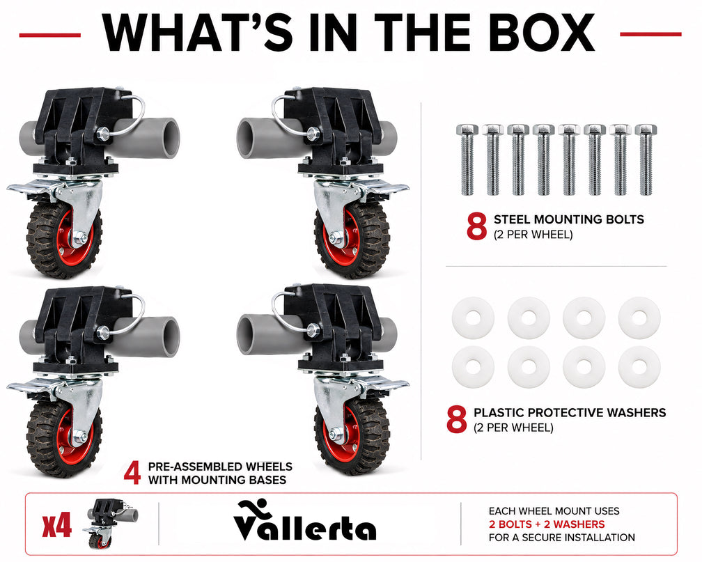 Heavy Duty Wheel Kit for Vallerta Aluminum Goals (fits all sizes)