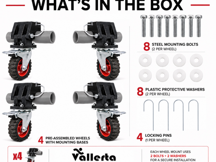 Heavy Duty Wheel Kit for Vallerta Aluminum Goals (fits all sizes)