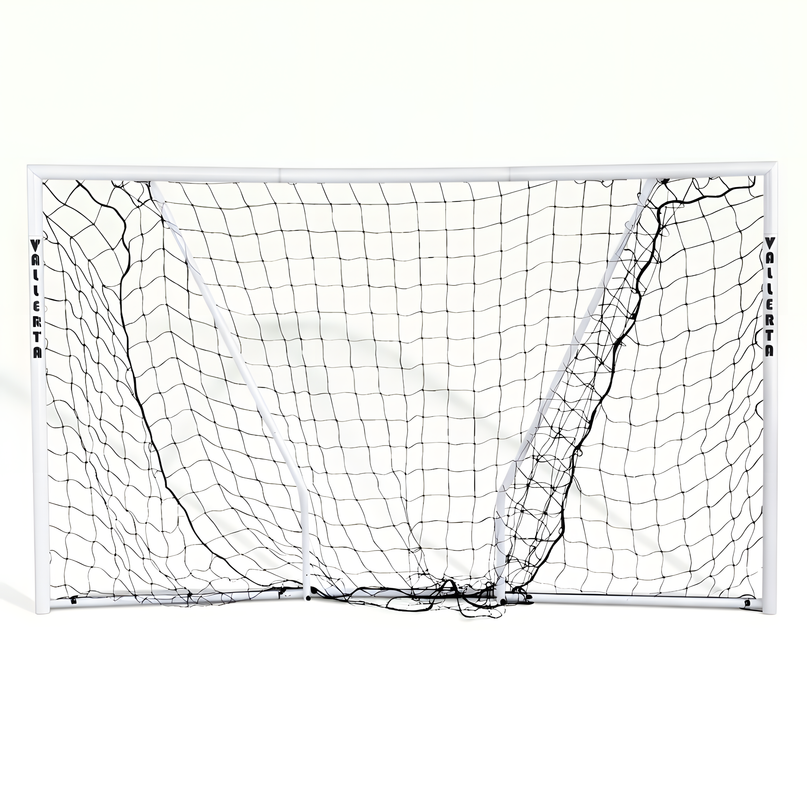 Vallerta 60mm Folding Steel Soccer Goal, Flat Fold Frame, Black HDPE  Quick Clip Net, All Weather (multiple sizes)
