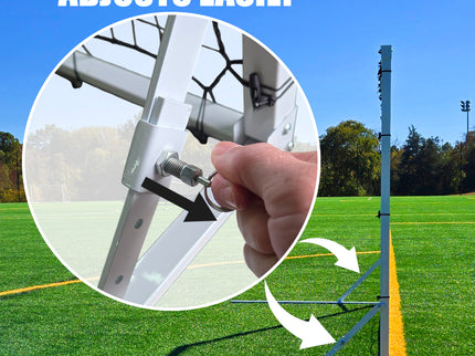 PASS® 8 x 5 Ft. 3MM Industrial Steel Frame Training Rebounder w/ 5 Angle Positions. Portable Soccer, Baseball, Softball, Basketball, Lacrosse Practice Aid