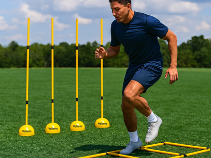 6 Pack 5FT Adjustable Soccer Agility Poles – Detachable Training Slalom Sticks for Speed, Footwork & Turf Drills
