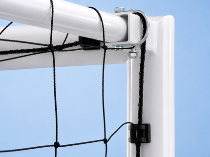 Vallerta 60mm Fixed-Frame Steel Soccer Goal, Black HDPE Quick Clip Net, All Weather (multiple sizes)