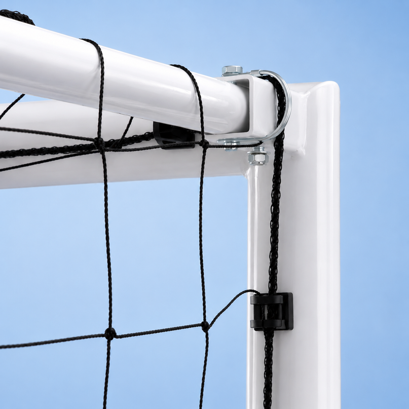 Vallerta 60mm Fixed-Frame Steel Soccer Goal, Black HDPE Quick Clip Net, All Weather (multiple sizes)