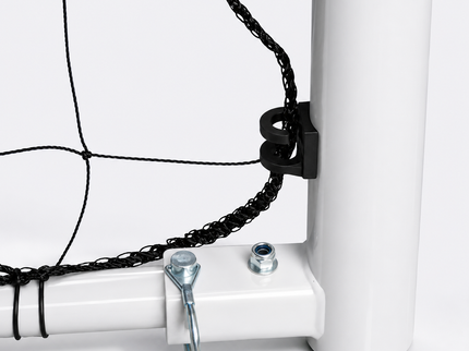 Vallerta 60mm Fixed-Frame Steel Soccer Goal, Black HDPE Quick Clip Net, All Weather (multiple sizes)