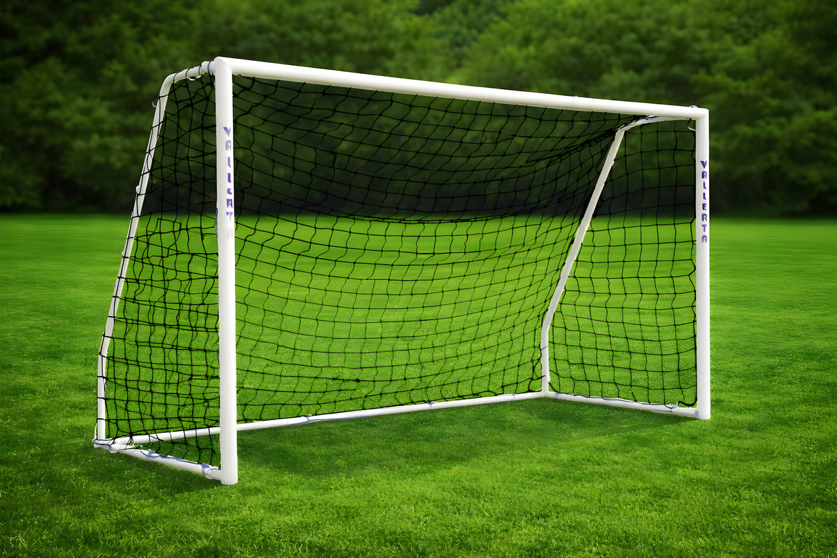 Vallerta 60mm Folding Steel Soccer Goal, Flat Fold Frame, Black HDPE  Quick Clip Net, All Weather (multiple sizes)
