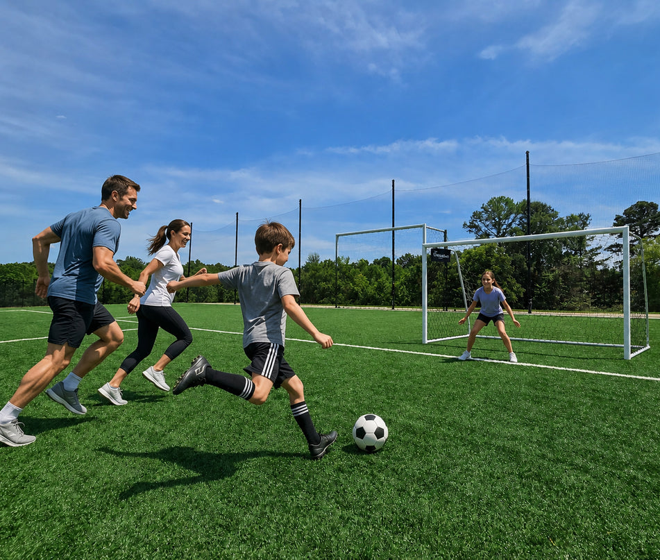 Vallerta 24 X 8 Ft. ALUMINUM Heavy Duty Soccer Goal with Premium Net, All Season, Rust Proof, Super Durable, Regulation Size.