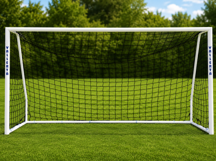 Vallerta 60mm Fixed-Frame Steel Soccer Goal, Black HDPE Quick Clip Net, All Weather (multiple sizes)
