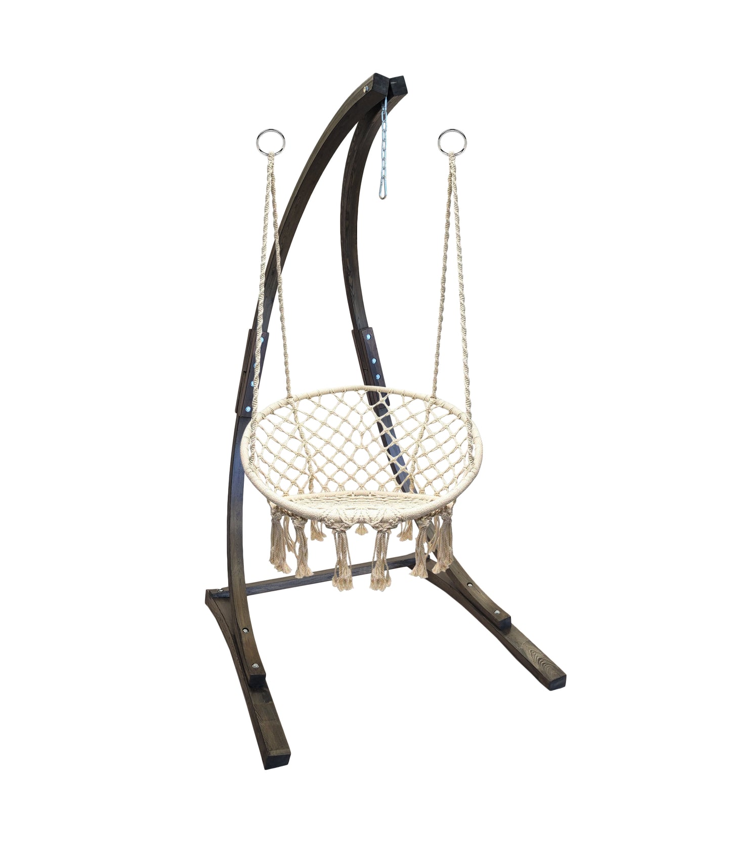 7 Ft. Water Treated Wooden Arc Hammock Chair Stand. Coffee Stain