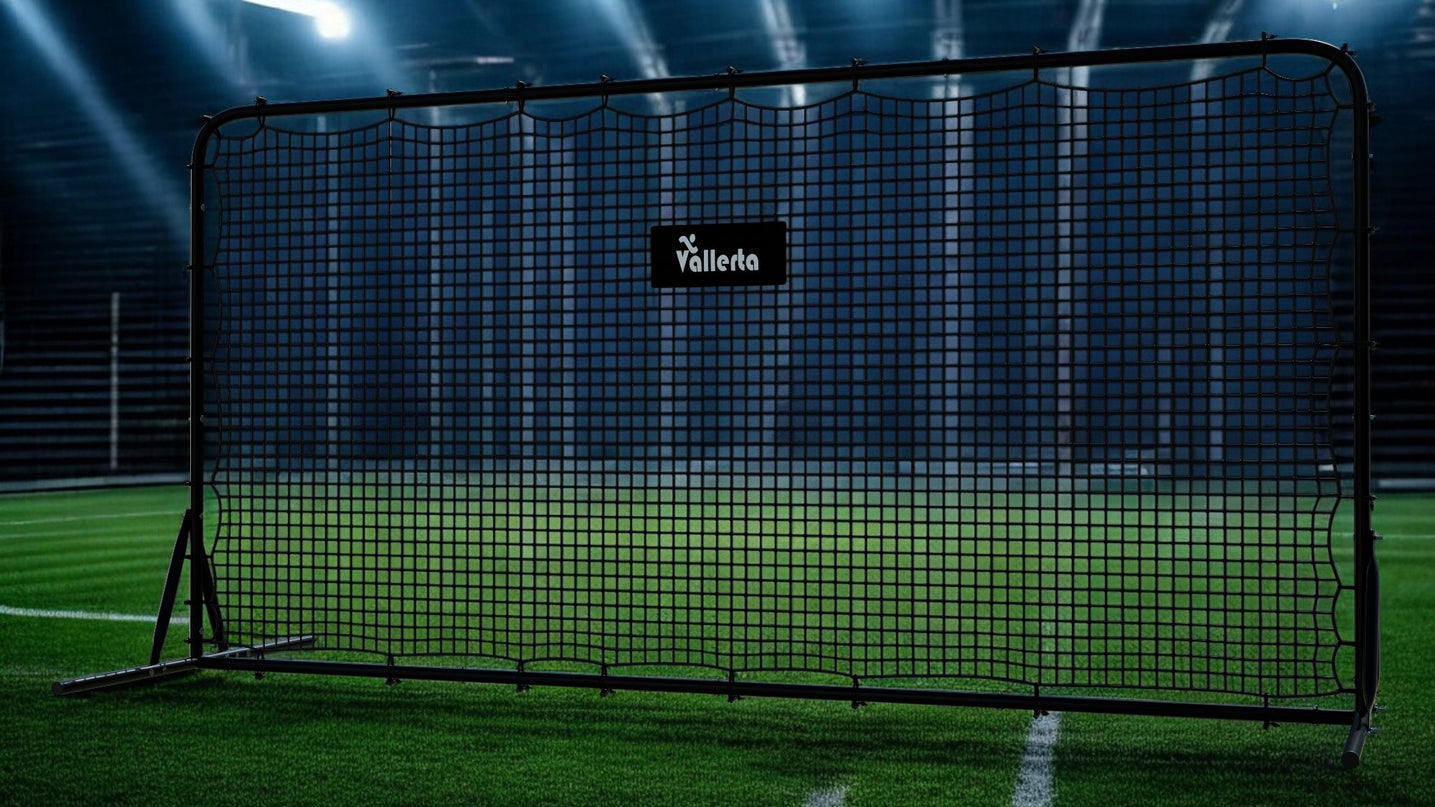 Vallerta® 12x6 Steel Frame Soccer Rebounder Backstop Wall w/Carry Case. Perfect for Solo/Team Kickback Practice and Pass Training. Improve Touch/Passing & Ball Control Skills! US Owned