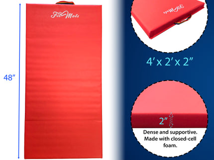 FitMats 4-Fold Exercise Mat – Portable High-Density Foam Fitness Mat for Yoga, MMA, Pilates, Gymnastics & Home Workouts