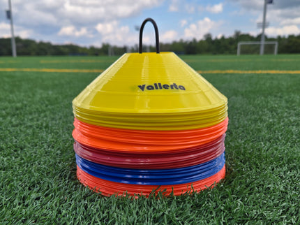 Pro Disc Cones Set of 50 - Agility Training Cones with Carry Holder – Sports Practice Equipment
