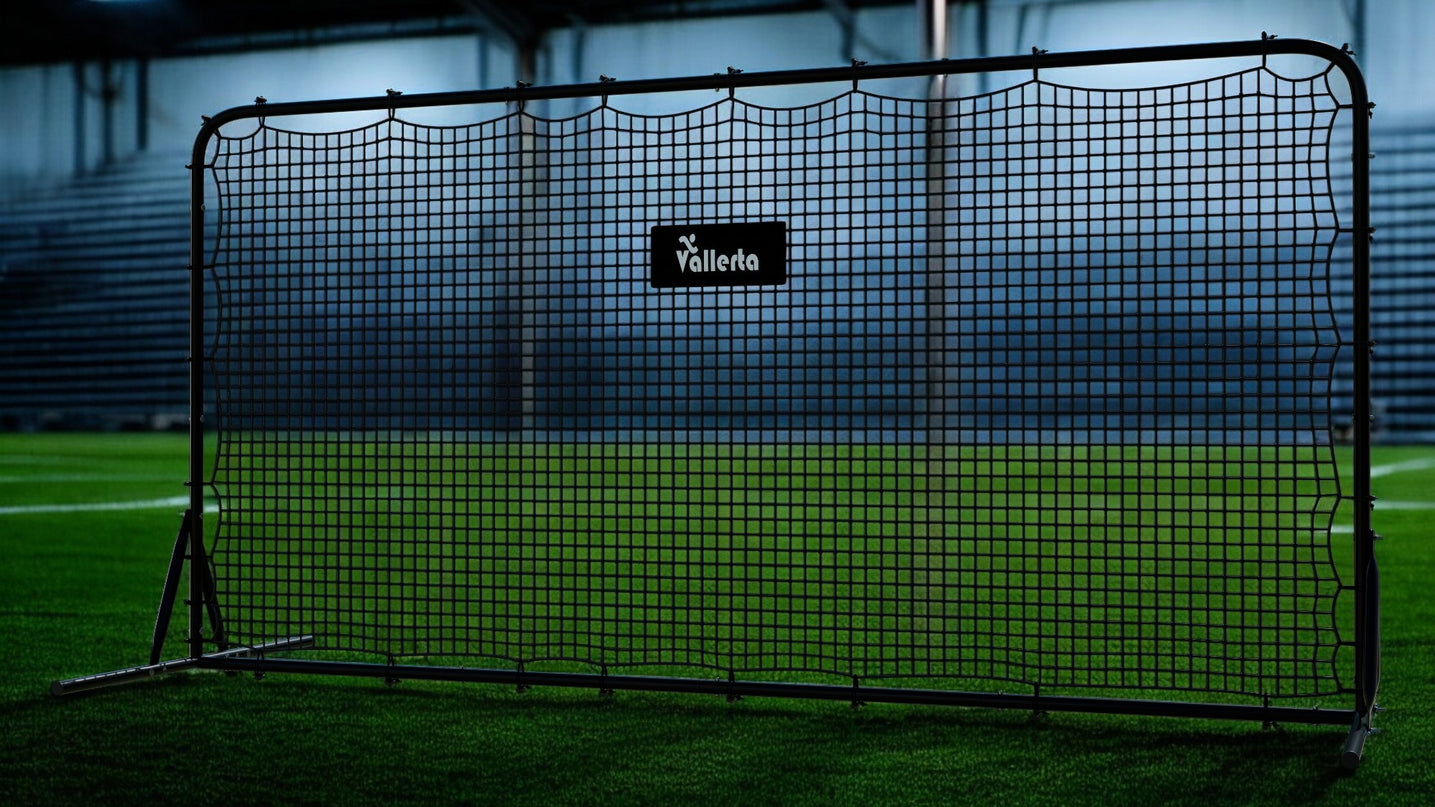 Vallerta® 12x6 Steel Frame Soccer Rebounder Backstop Wall w/Carry Case. Perfect for Solo/Team Kickback Practice and Pass Training. Improve Touch/Passing & Ball Control Skills! US Owned