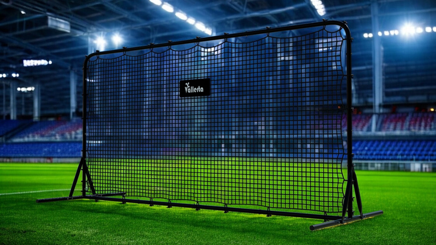 Vallerta® 12x6 Steel Frame Soccer Rebounder Backstop Wall w/Carry Case. Perfect for Solo/Team Kickback Practice and Pass Training. Improve Touch/Passing & Ball Control Skills! US Owned