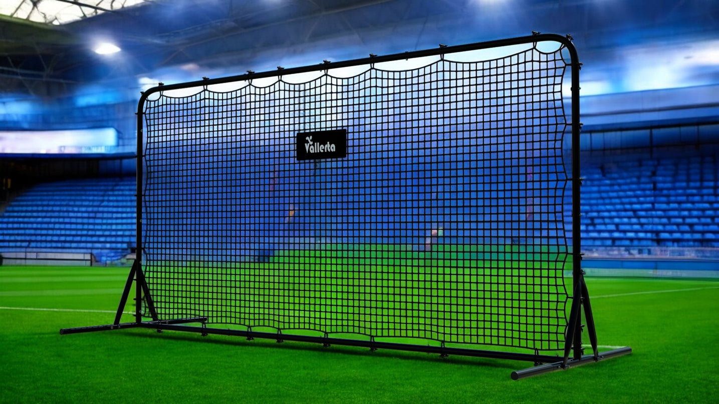 Vallerta® 12x6 Steel Frame Soccer Rebounder Backstop Wall w/Carry Case. Perfect for Solo/Team Kickback Practice and Pass Training. Improve Touch/Passing & Ball Control Skills! US Owned