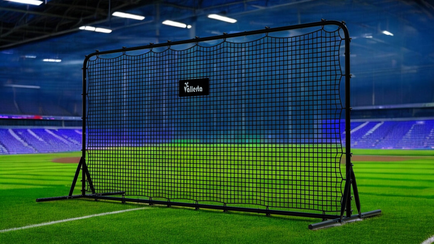 Vallerta® 12x6 Steel Frame Soccer Rebounder Backstop Wall w/Carry Case. Perfect for Solo/Team Kickback Practice and Pass Training. Improve Touch/Passing & Ball Control Skills! US Owned