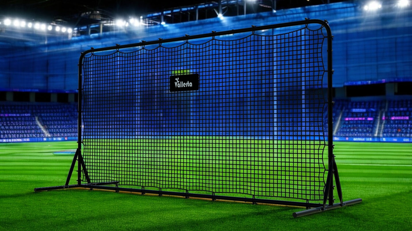 Vallerta® 12x6 Steel Frame Soccer Rebounder Backstop Wall w/Carry Case. Perfect for Solo/Team Kickback Practice and Pass Training. Improve Touch/Passing & Ball Control Skills! US Owned