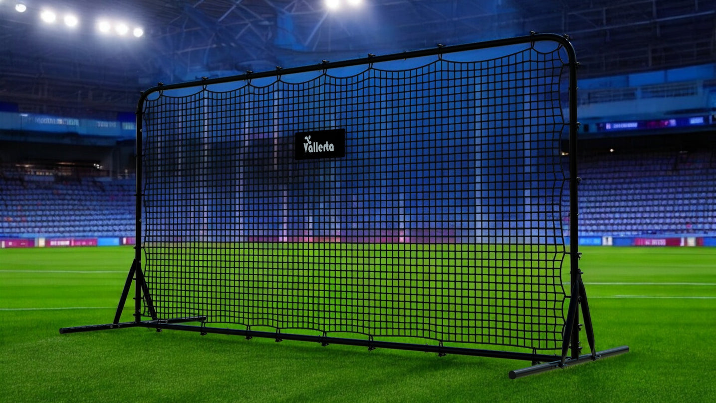 Vallerta® 12x6 Steel Frame Soccer Rebounder Backstop Wall w/Carry Case. Perfect for Solo/Team Kickback Practice and Pass Training. Improve Touch/Passing & Ball Control Skills! US Owned