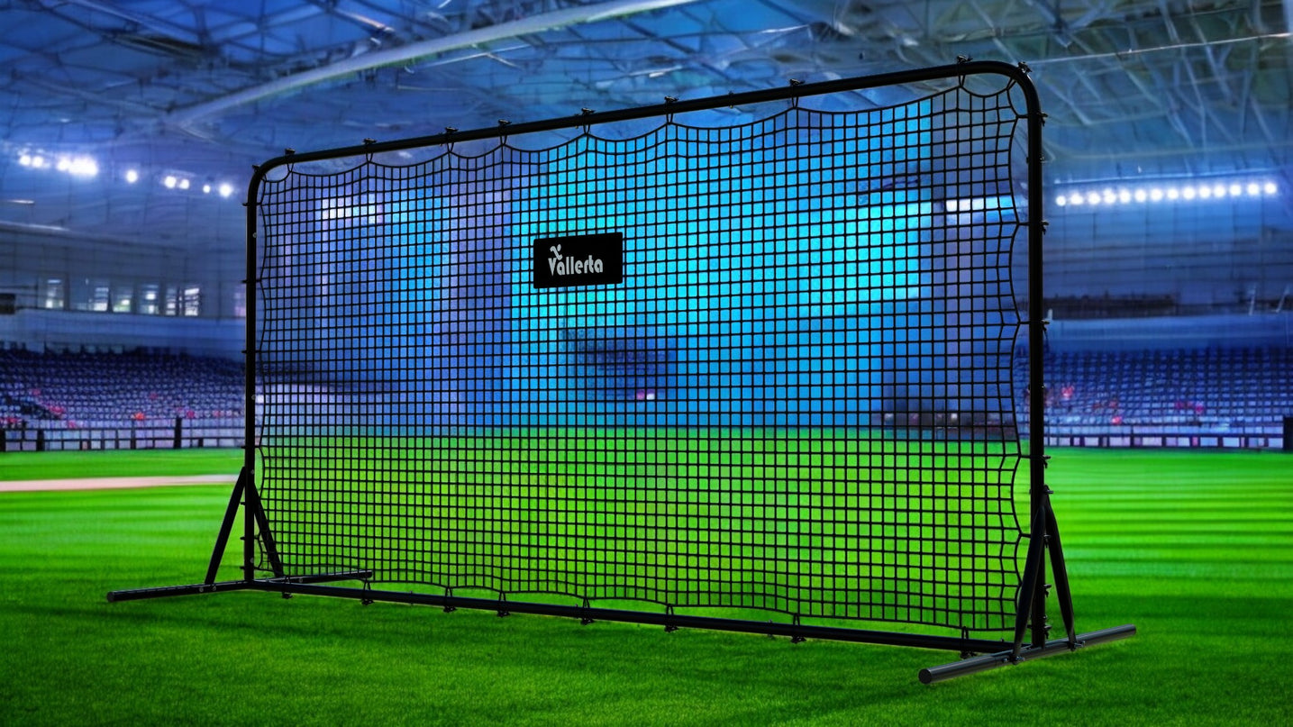 Vallerta® 12x6 Steel Frame Soccer Rebounder Backstop Wall w/Carry Case. Perfect for Solo/Team Kickback Practice and Pass Training. Improve Touch/Passing & Ball Control Skills! US Owned