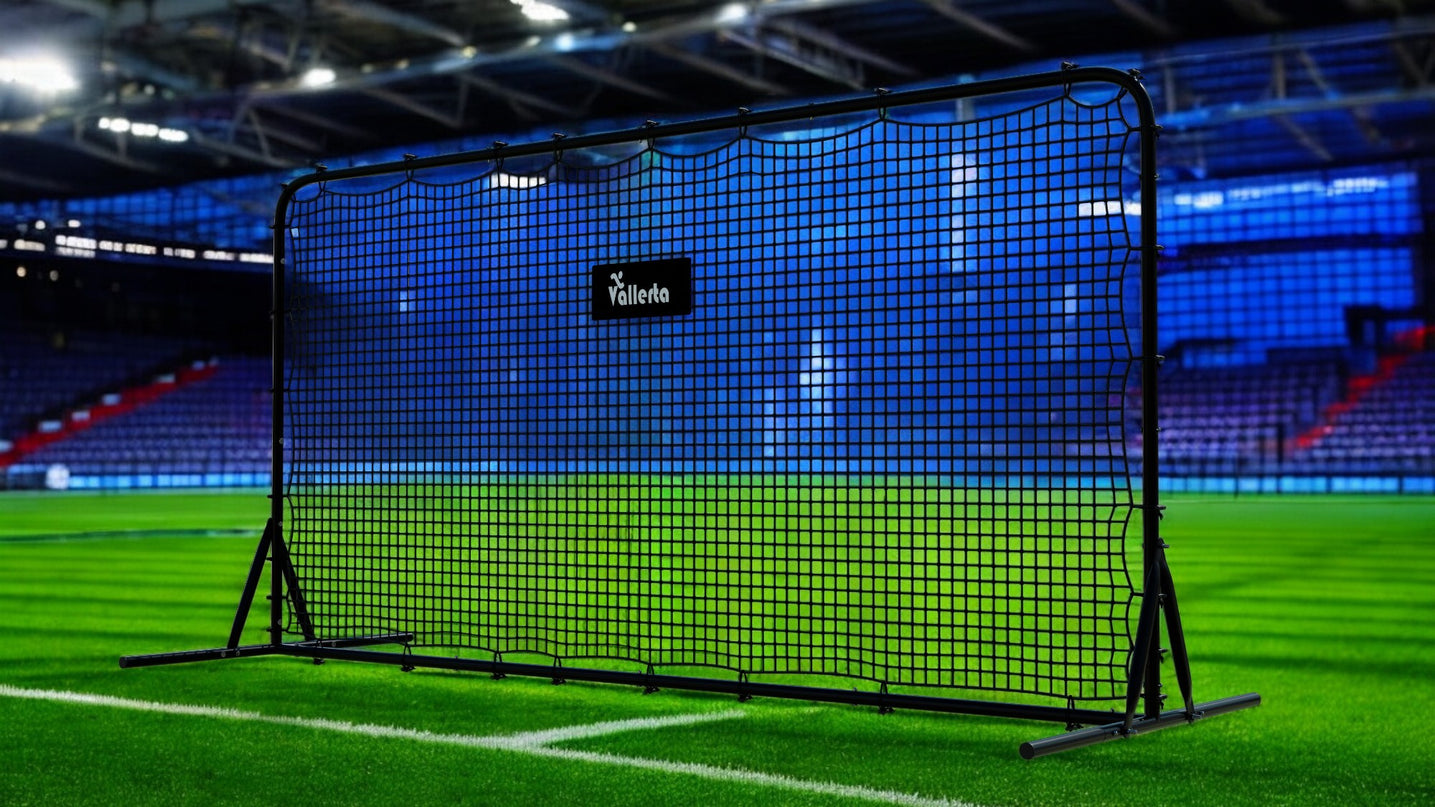 Vallerta® 12x6 Steel Frame Soccer Rebounder Backstop Wall w/Carry Case. Perfect for Solo/Team Kickback Practice and Pass Training. Improve Touch/Passing & Ball Control Skills! US Owned