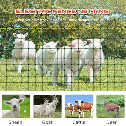 Electric Fence Netting for Livestock, Keeps Animals in and Predators Out (126cm Height/ 50m Length)