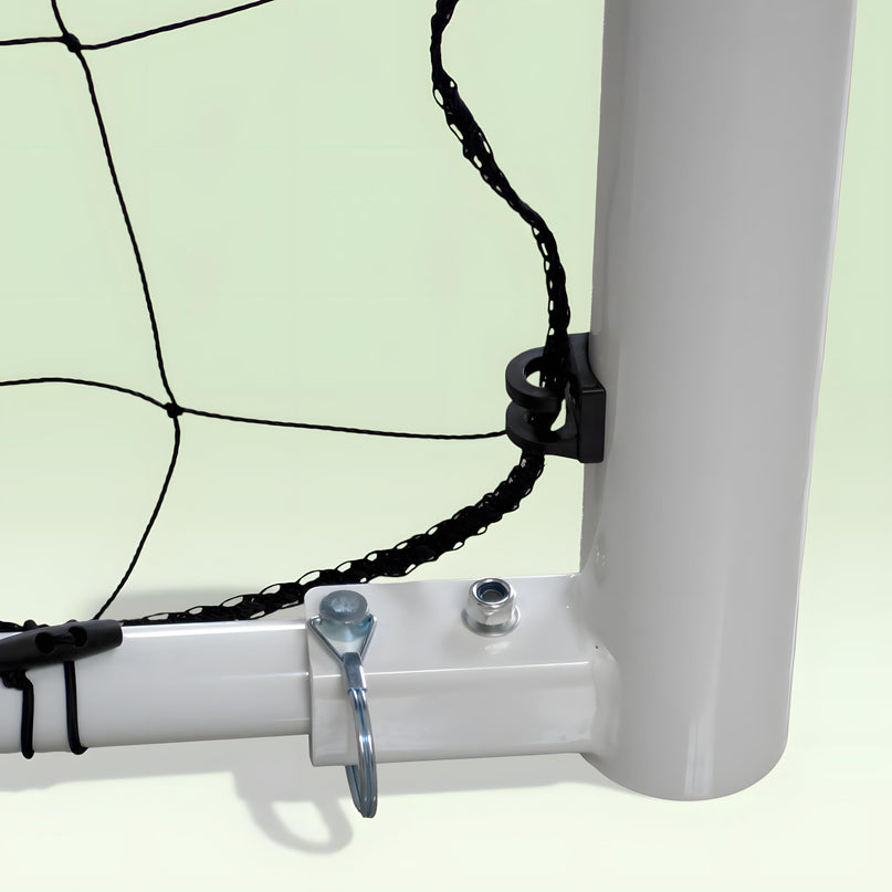 Vallerta Folding Steel Soccer Goal - Flat-Fold Hinged Frame for Easy Storage, Pre-Installed Quick-Clip Net System & Black HDPE Net. Multiple Sizes (7x5, 10x6, 12x6, 16x7, 18x7)