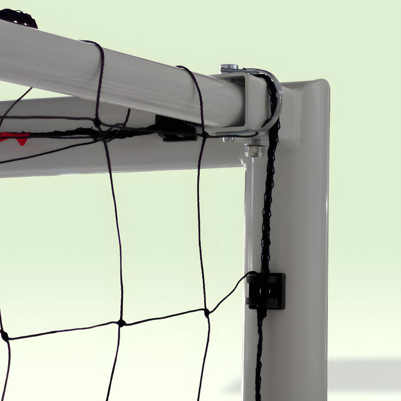 Vallerta Folding Steel Soccer Goal - Flat-Fold Hinged Frame for Easy Storage, Pre-Installed Quick-Clip Net System & Black HDPE Net. Multiple Sizes (7x5, 10x6, 12x6, 16x7, 18x7)