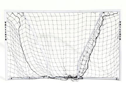 Vallerta Folding Steel Soccer Goal - Flat-Fold Hinged Frame for Easy Storage, Pre-Installed Quick-Clip Net System & Black HDPE Net. Multiple Sizes (7x5, 10x6, 12x6, 16x7, 18x7)