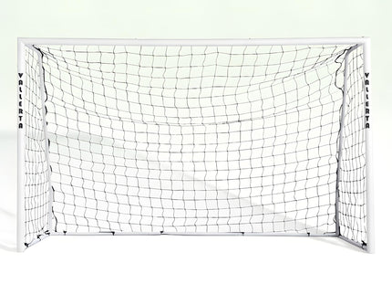 Vallerta Folding Steel Soccer Goal - Flat-Fold Hinged Frame for Easy Storage, Pre-Installed Quick-Clip Net System & Black HDPE Net. Multiple Sizes (7x5, 10x6, 12x6, 16x7, 18x7)