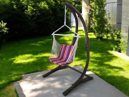 7 Ft. Water Treated Wooden Arc Hammock Chair Stand. Coffee Stain