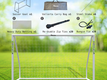 Vallerta® PVC 6 X 4 Ft. Soccer Goal w/Carry Bag & Weatherproof Net