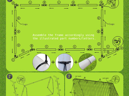 Vallerta® PVC 7 X 5 Ft. Soccer Goal w/Carry Bag & Weatherproof Net