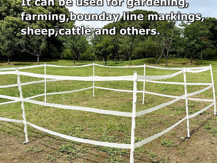 50-Pack 48" Step-in Fence Posts with Clips – Reinforced Poly & Galvanized Steel Spike for Electric Fence Wire & Tape (Livestock, Garden, Farm Use)