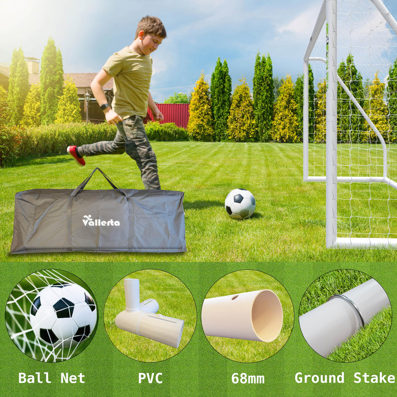 Vallerta® PVC 12 X 6 Ft. Soccer Goal w/Carry Bag & Weatherproof Net