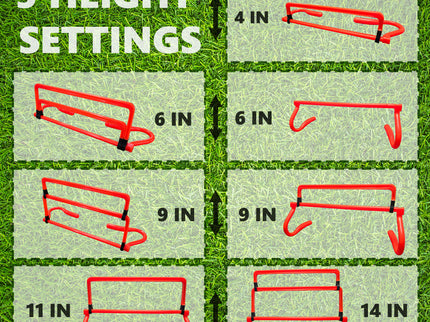 Adjustable Agility Training Hurdles, 5 Height Speed & Jump Hurdles