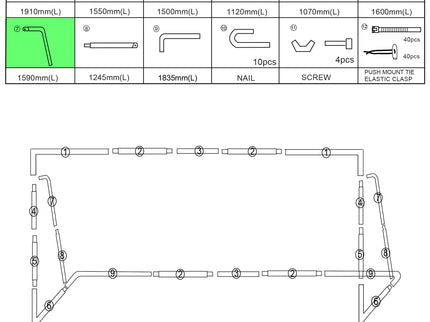 Replacement Parts [ 24'x8' Backyard/Match Goals Only]
