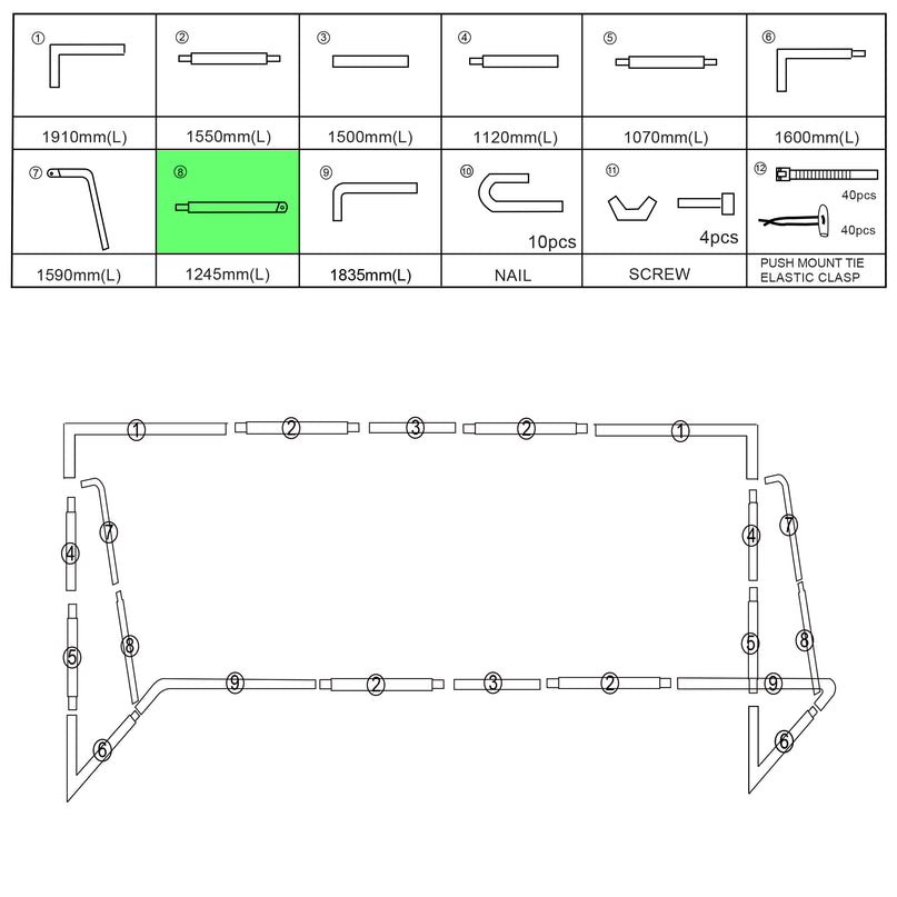 Replacement Parts [ 24'x8' Backyard/Match Goals Only]