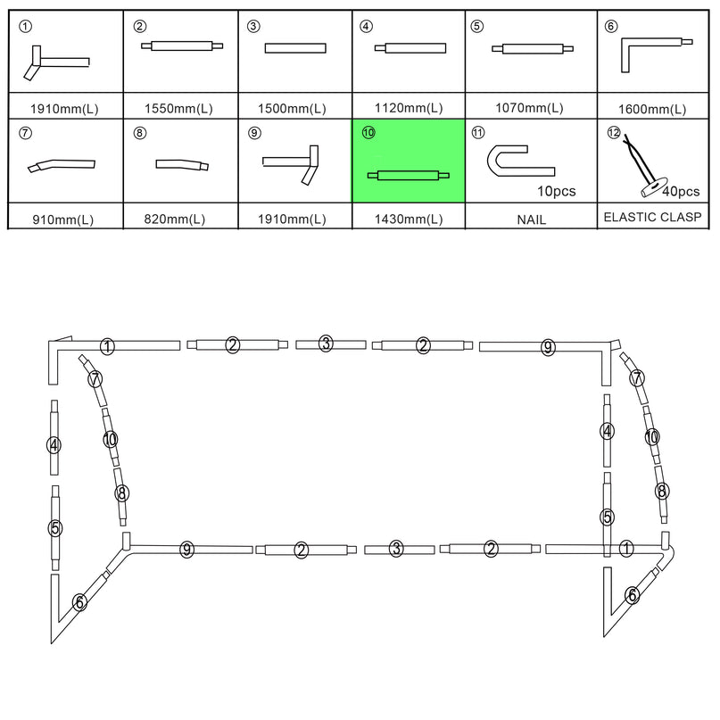 Replacement Parts [ 24'x8' Backyard/Match Goals Only]