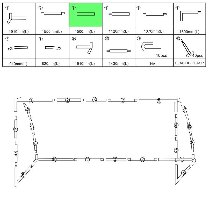 Replacement Parts [ 24'x8' Backyard/Match Goals Only]